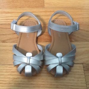 Little girls silver sandals